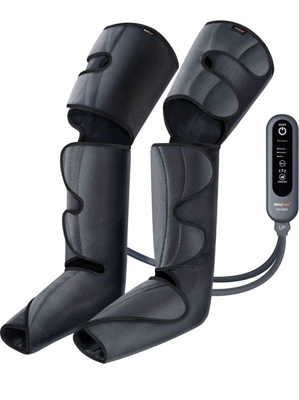 ShineWell Full-Leg Compression Massager Boots in Dark Gray